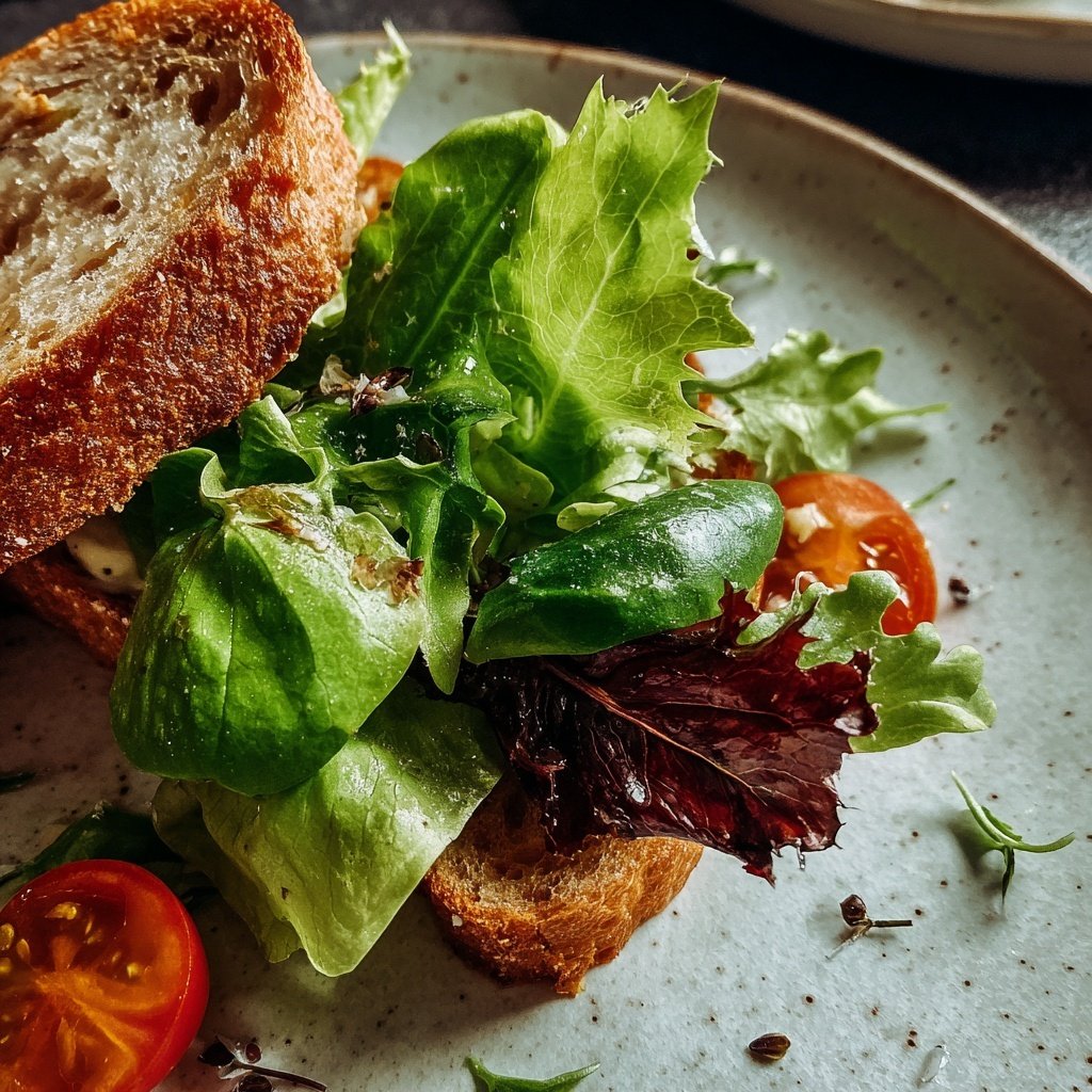 Mittagessen leicht mit Salat und Brot