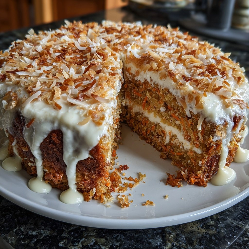Karottenkuchen Mit Kokosraspeln
