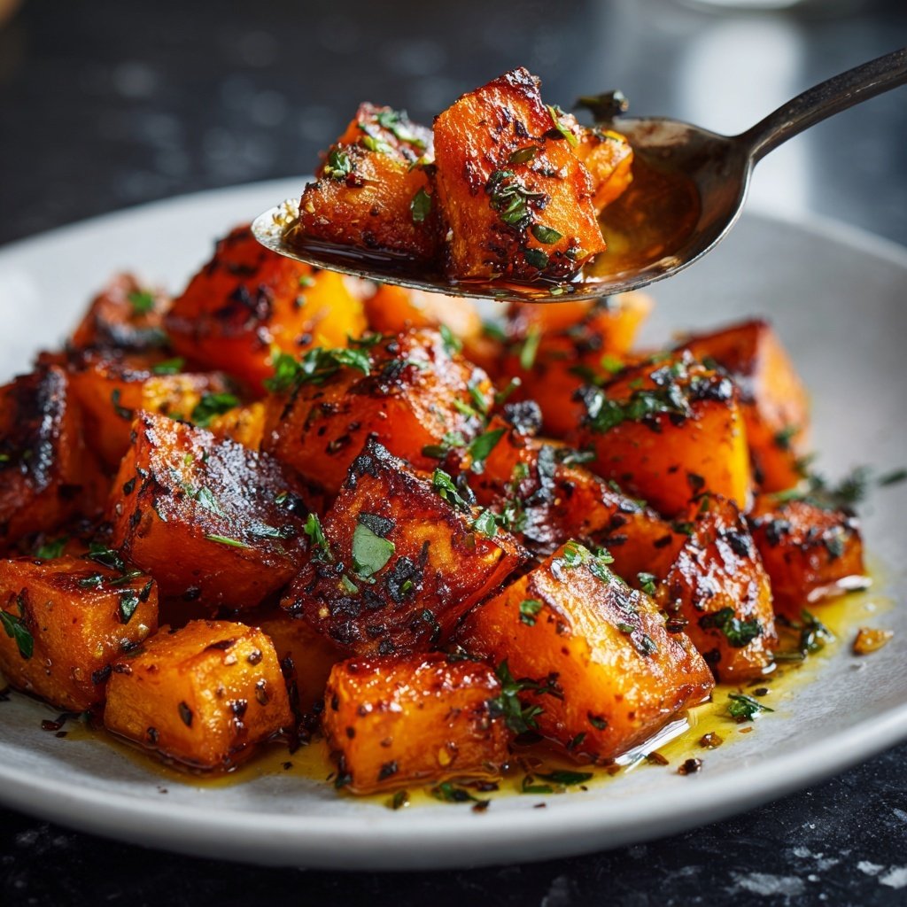 Abendessen vegetarisch mit Ofenkürbis
