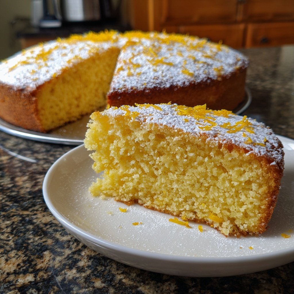 Zitronenkuchen mit Orangenabrieb