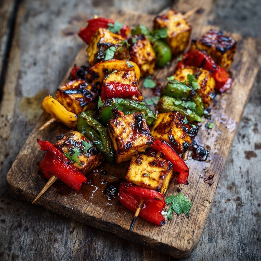 Grillspieße Mit Gemüse Und Tofu