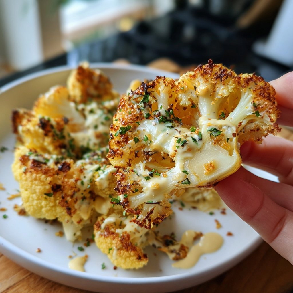 Blumenkohl mit Zitronen-Tahini-Sauce